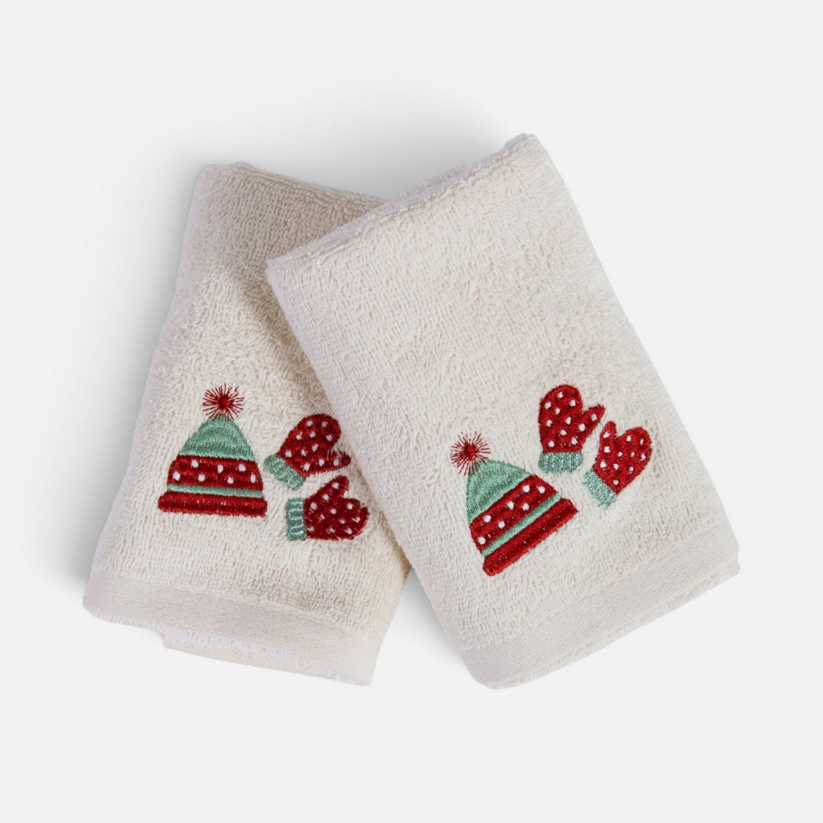 Χριστουγεννιάτικες Πετσέτες Σετ 2τεμ. Gloves Nef Nef Homeware, 100% BAMBAKI