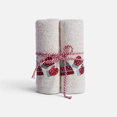 Χριστουγεννιάτικες Πετσέτες Σετ 2τεμ. Gloves Nef Nef Homeware, 100% BAMBAKI - Image 2