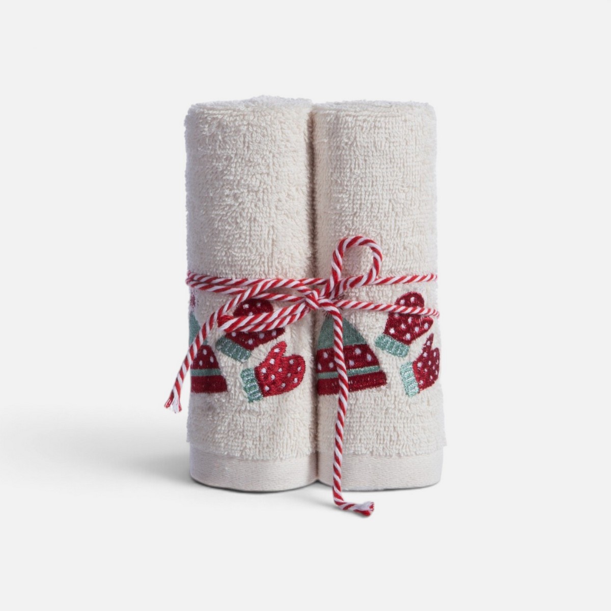 Χριστουγεννιάτικες Πετσέτες Σετ 2τεμ. Gloves Nef Nef Homeware, 100% BAMBAKI - Image 2
