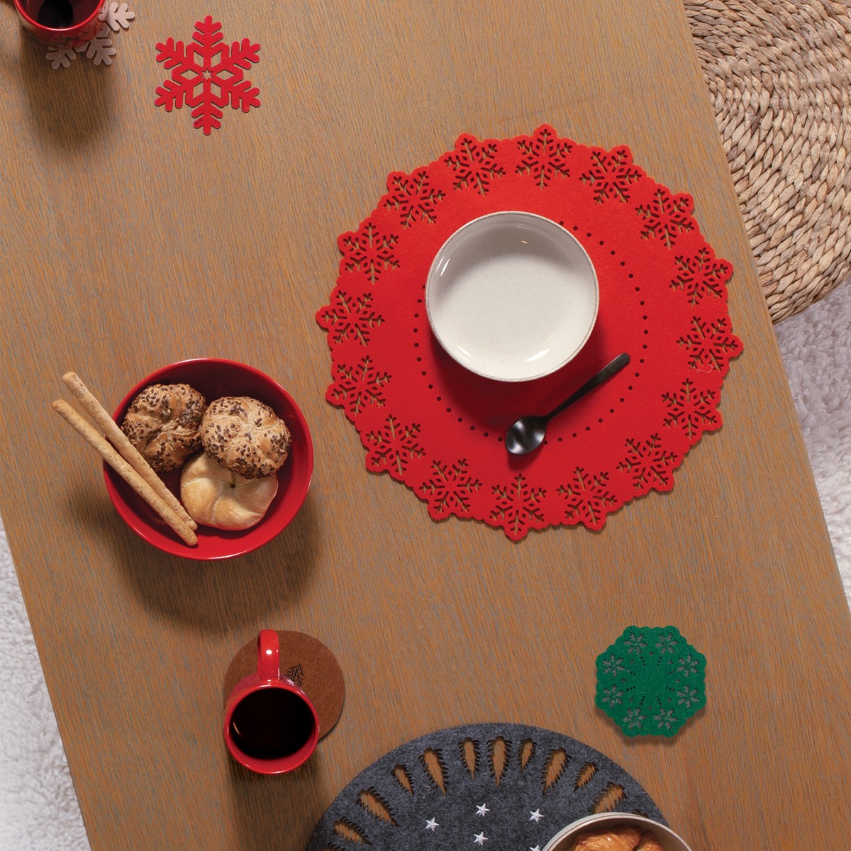Χριστουγεννιάτικο Σουβέρ Spar 4 Τμχ Green Nef Nef Homeware, 100% ΠΟΛΥΕΣΤΕΡΑΣ - Image 2