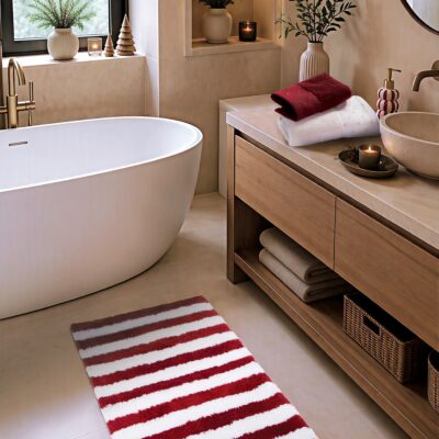 Χριστουγεννιάτικο Χαλάκι Winter Line 50x80 Nef Nef Homeware, 50% ΒΑΜΒΑΚΙ-50% ΠΟΛΥΕΣΤΕΡΑΣ
