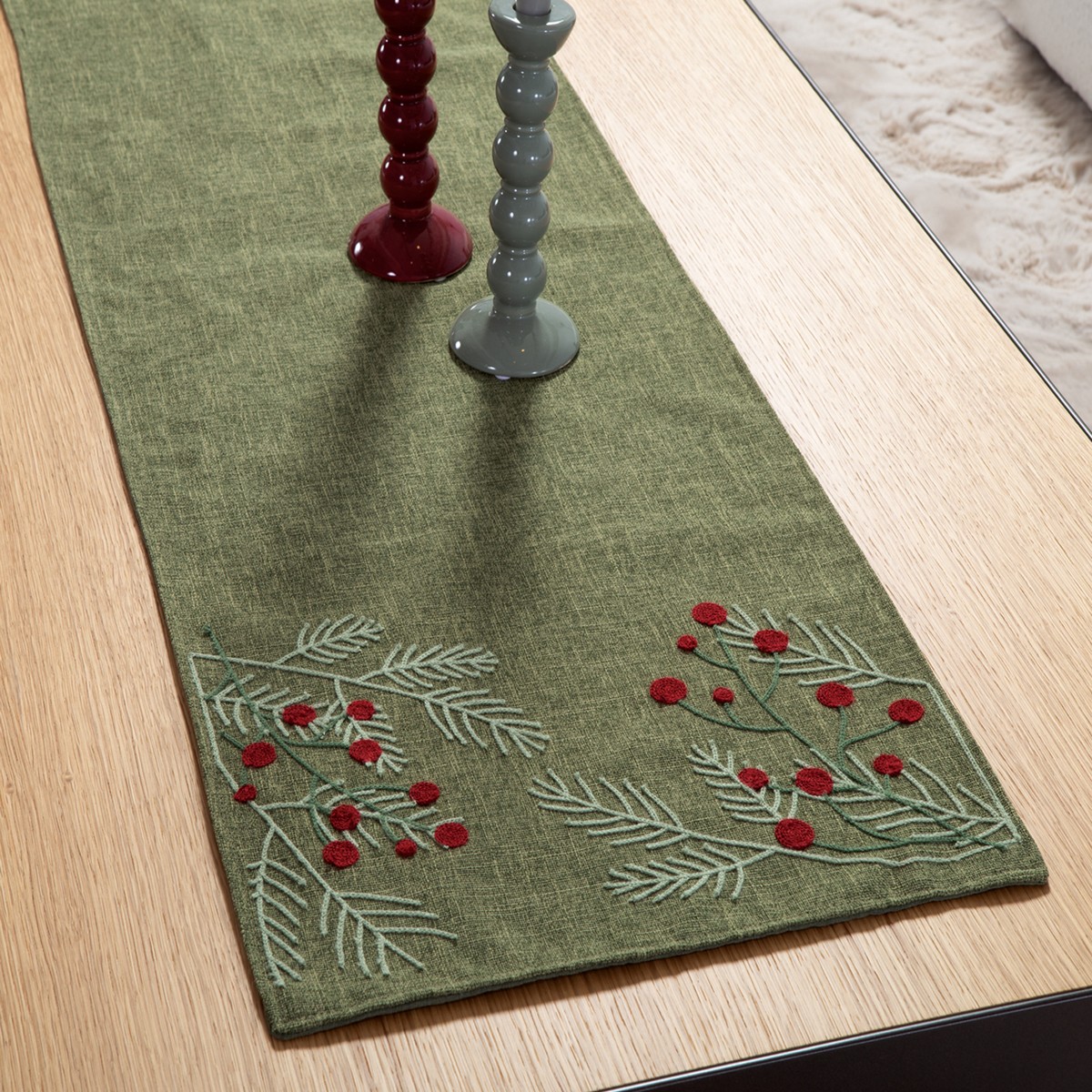Χριστουγεννιάτικη Τραβέρσα Foliage 40x140 Nef Nef Homeware, 100% ΠΟΛΥΕΣΤΕΡΑΣ - Image 2