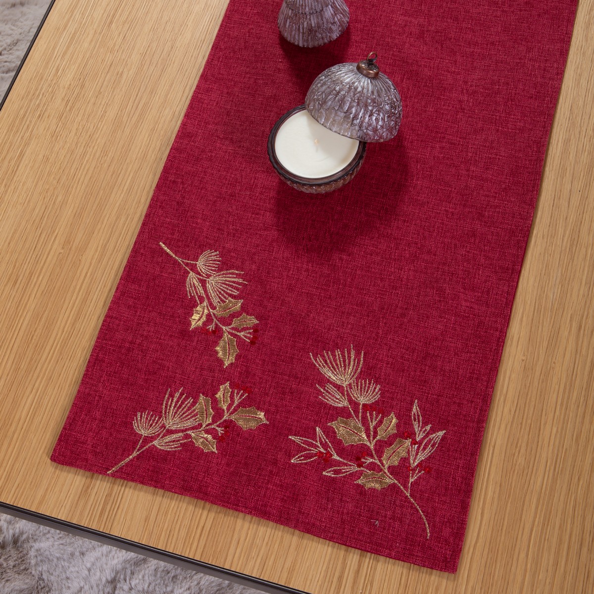 Χριστουγεννιάτικη Τραβέρσα Leaves 40x140 Nef Nef Homeware, 100% ΠΟΛΥΕΣΤΕΡΑΣ
