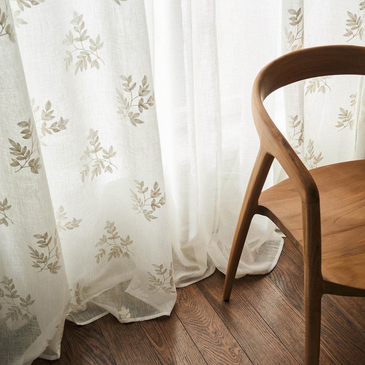 Κουρτίνα με τρουκς 140x280cm GOFIS HOME Leaf Offwhite AW24 532/05 - Image 5