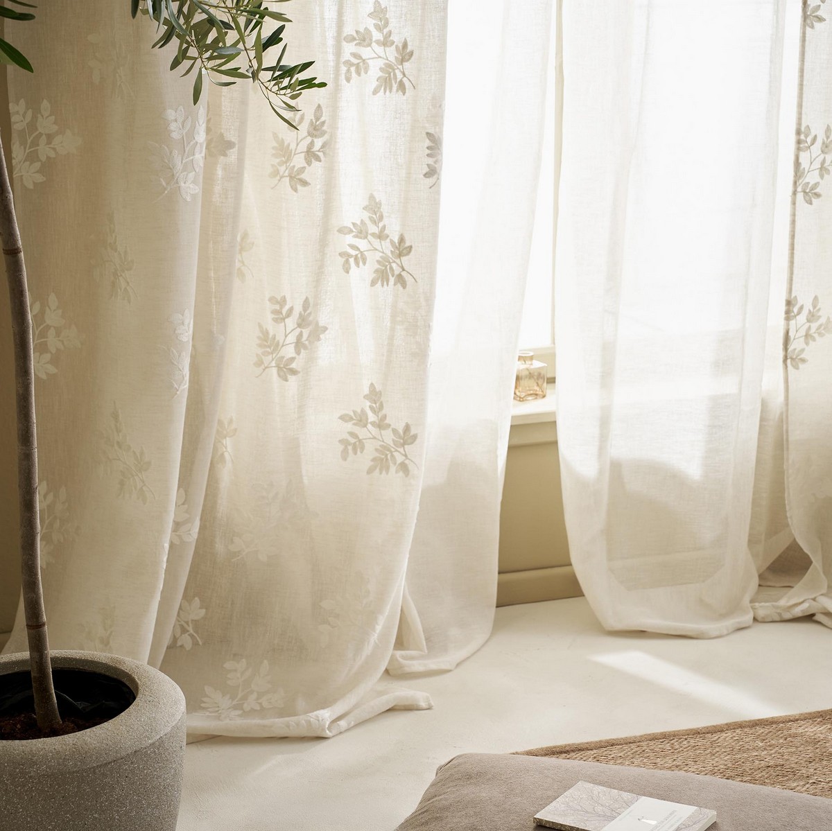 Κουρτίνα με τρουκς 140x280cm GOFIS HOME Leaf Beige AW24 532/06 - Image 5