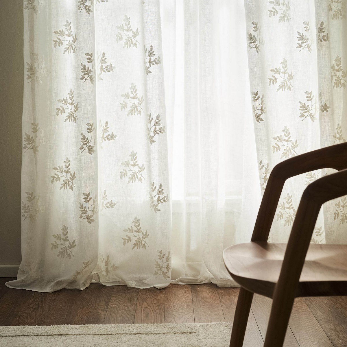 Κουρτίνα με σιρίτι 140x280cm GOFIS HOME Leaf Offwhite AW24 532/05