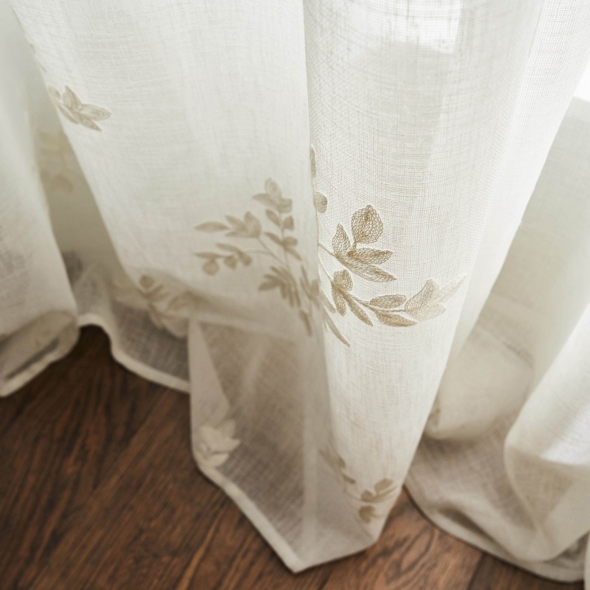 Κουρτίνα με σιρίτι 140x280cm GOFIS HOME Leaf Offwhite AW24 532/05 - Image 3