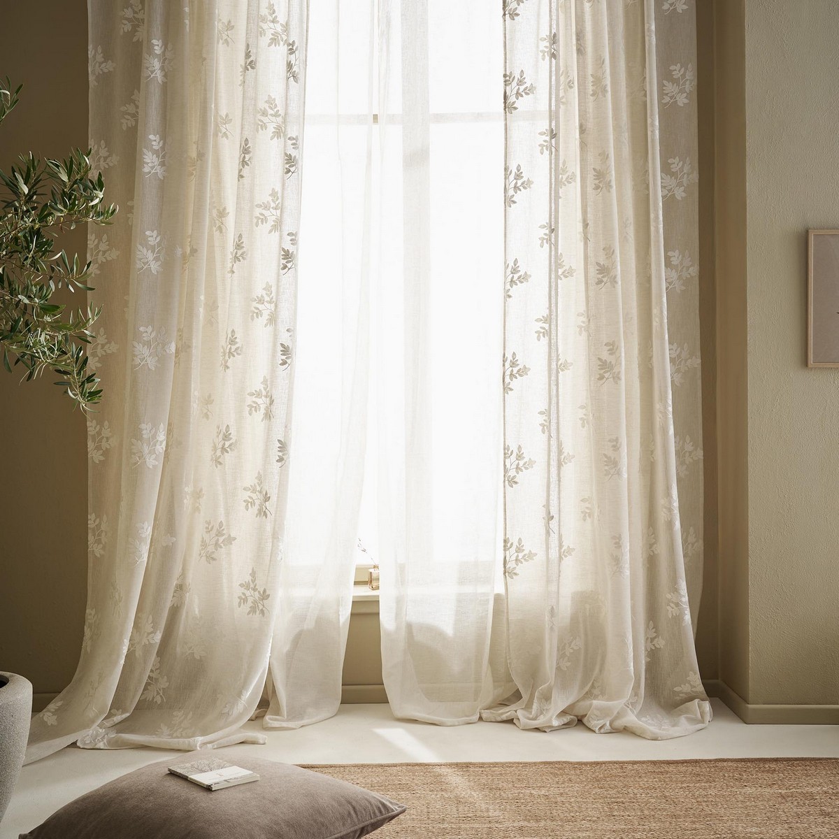 Κουρτίνα με σιρίτι 140x280cm GOFIS HOME Leaf Beige AW24 532/06