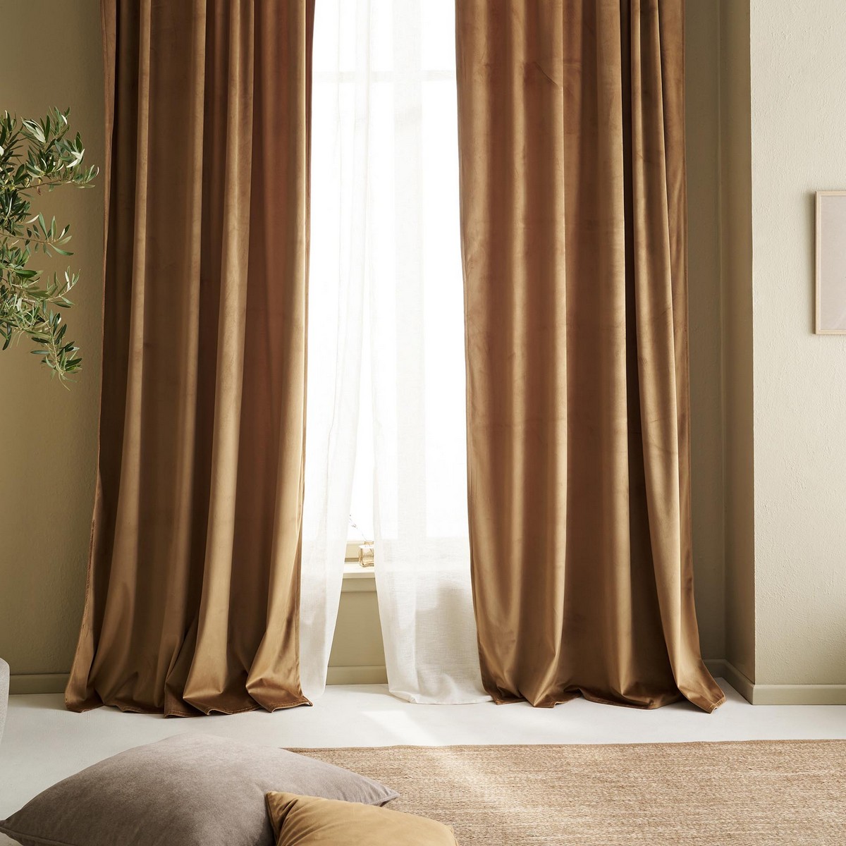 Κουρτίνα με σιρίτι 140x280cm GOFIS HOME Winter Gold Brown 711/03