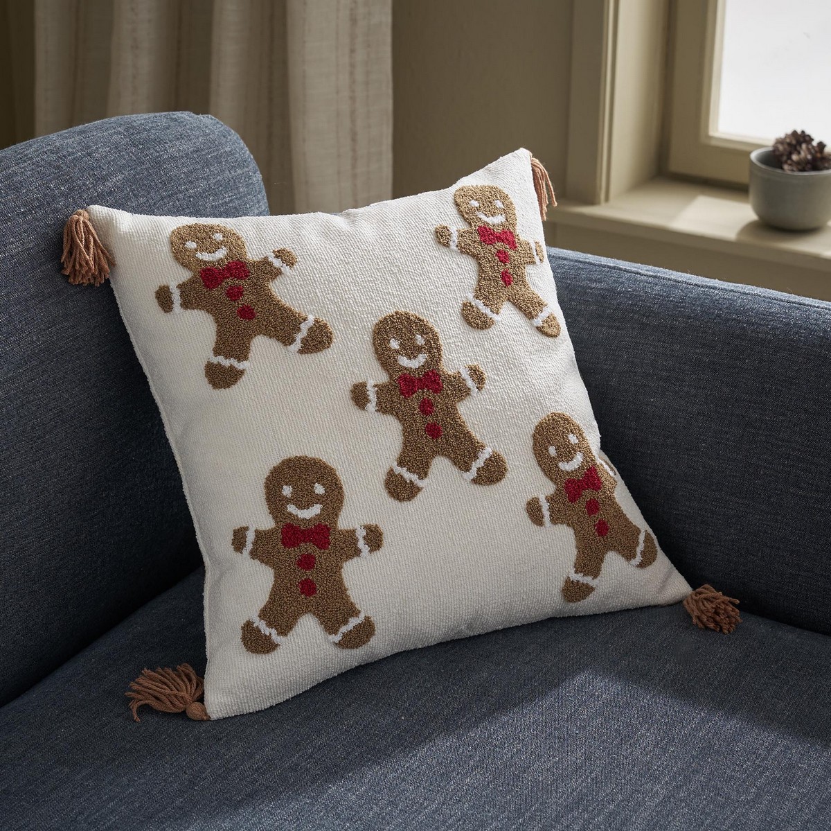 Μαξιλαροθήκη 43x43cm GOFIS HOME Xmas Ecru 883