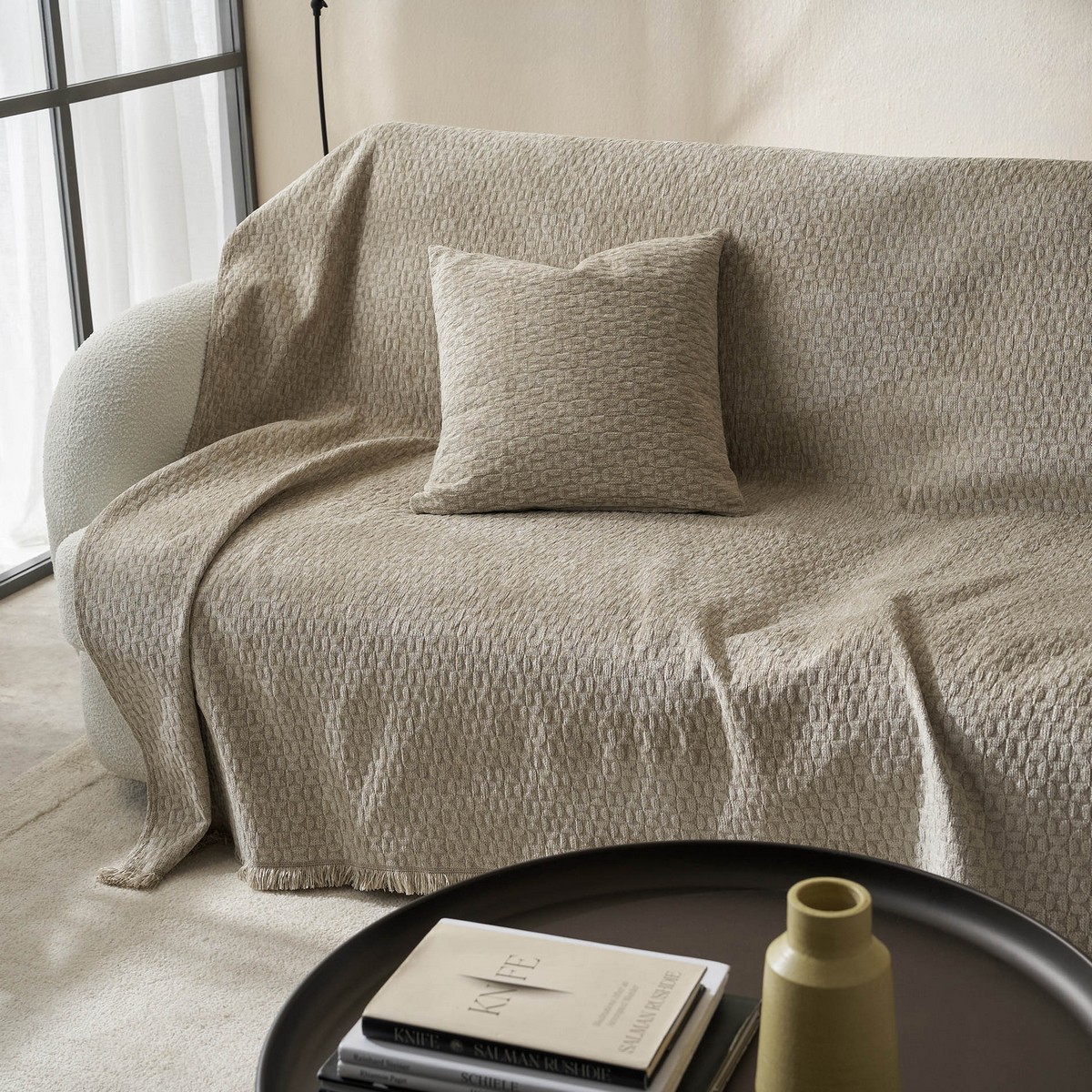 Ριχτάρι Πολυθρόνας 180x175cm GOFIS HOME Ondine Beige 184/06 - Image 3