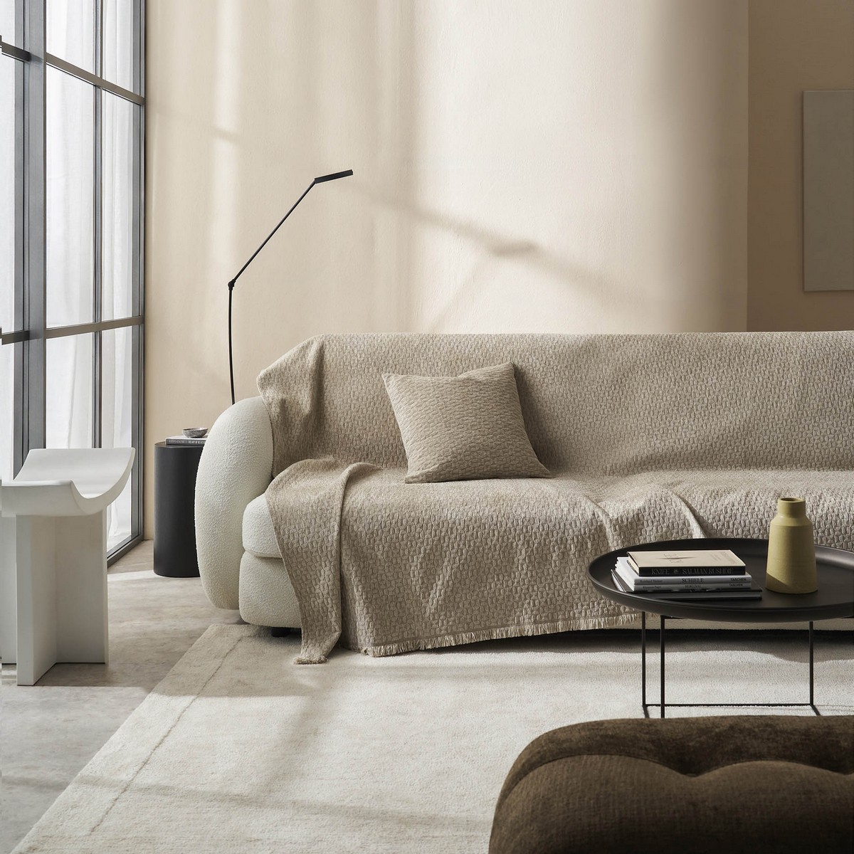 Ριχτάρι Πολυθρόνας 180x175cm GOFIS HOME Ondine Beige 184/06 - Image 5