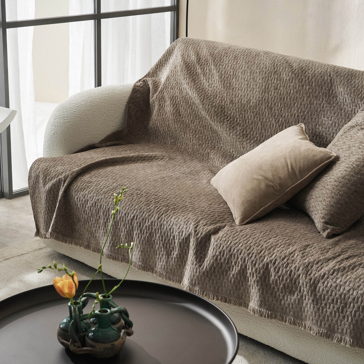 Ριχτάρι Διθέσιου 180x250cm GOFIS HOME Ondine Fern Brown 184/13