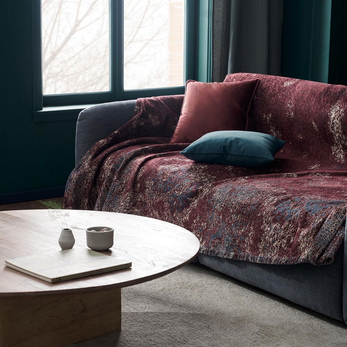 Ριχτάρι Πολυθρόνας 180x180cm GOFIS HOME Laverna Cherry 425/02 - Image 4