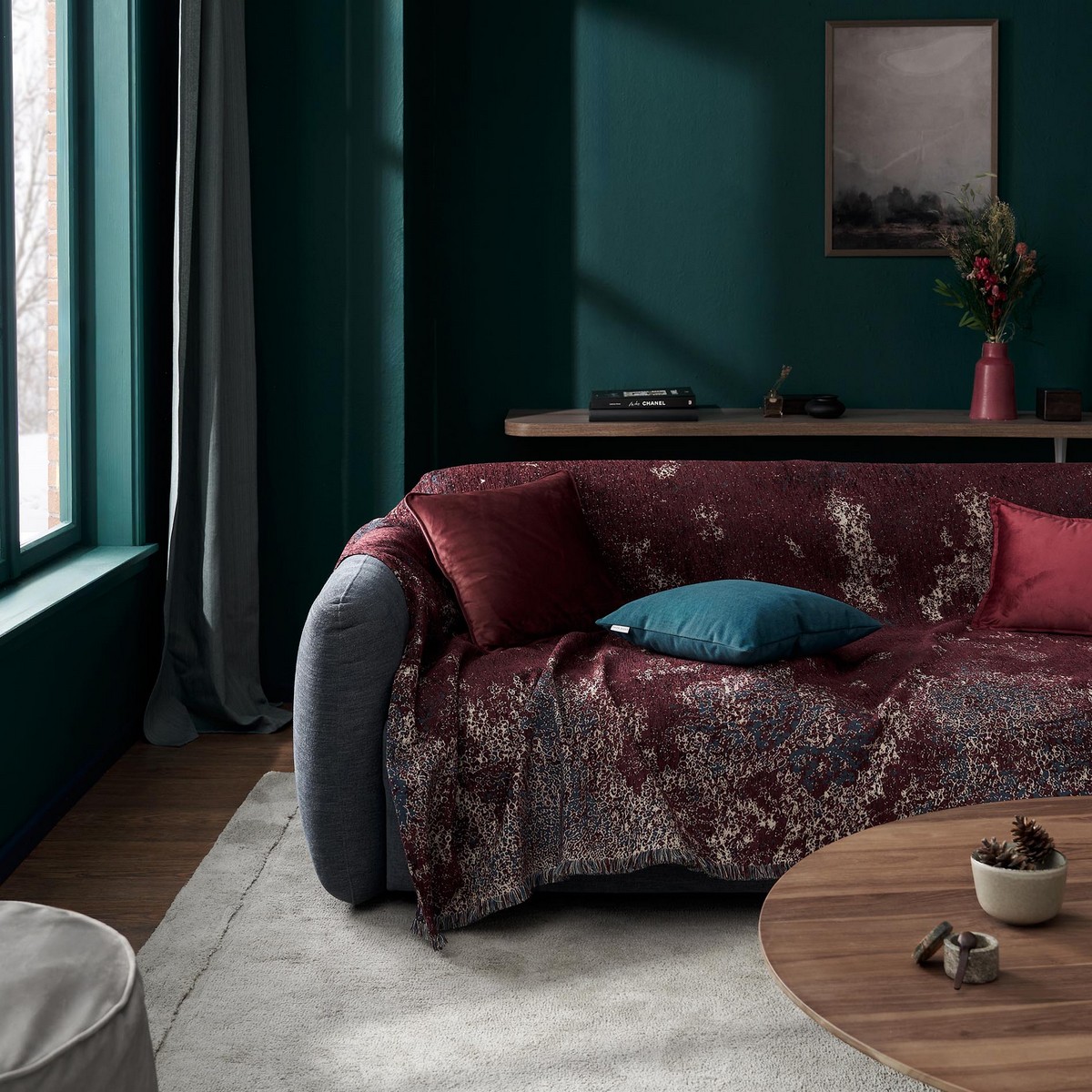 Ριχτάρι Διθέσιου 180x250cm GOFIS HOME Laverna Cherry 425/02 - Image 5