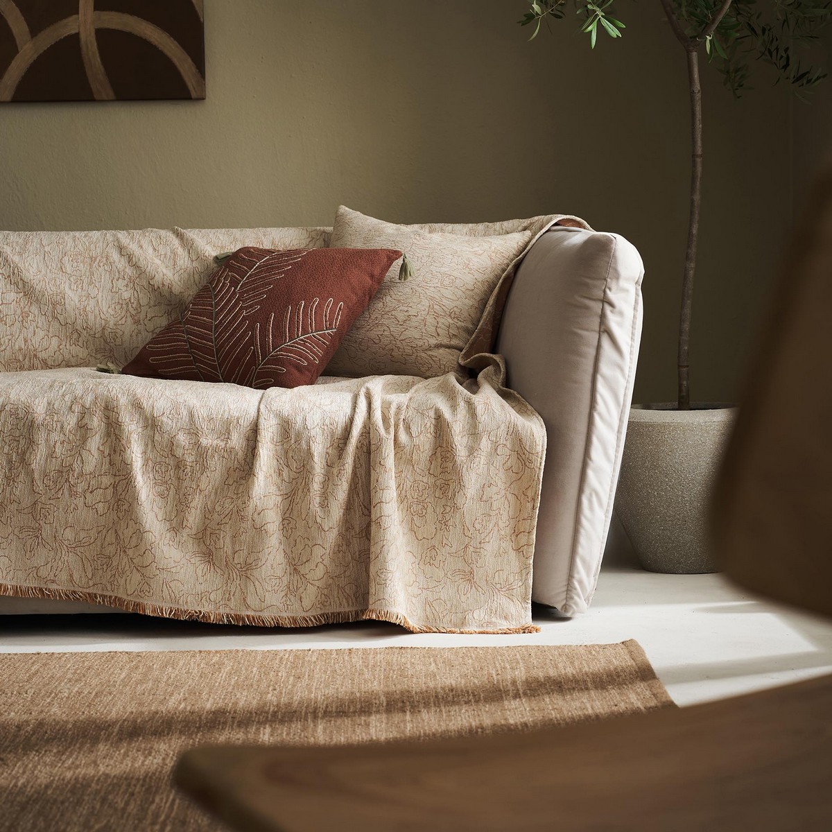 Ριχτάρι Πολυθρόνας 180x180cm GOFIS HOME Menrva Ivory/Appricot 430/03 - Image 2
