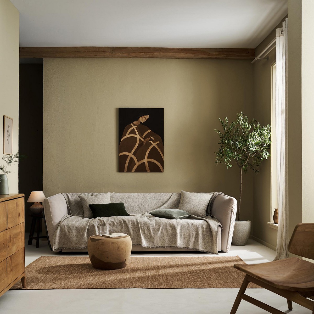 Ριχτάρι Πολυθρόνας 180x180cm GOFIS HOME Aradia Olive Beige 430/06 - Image 6