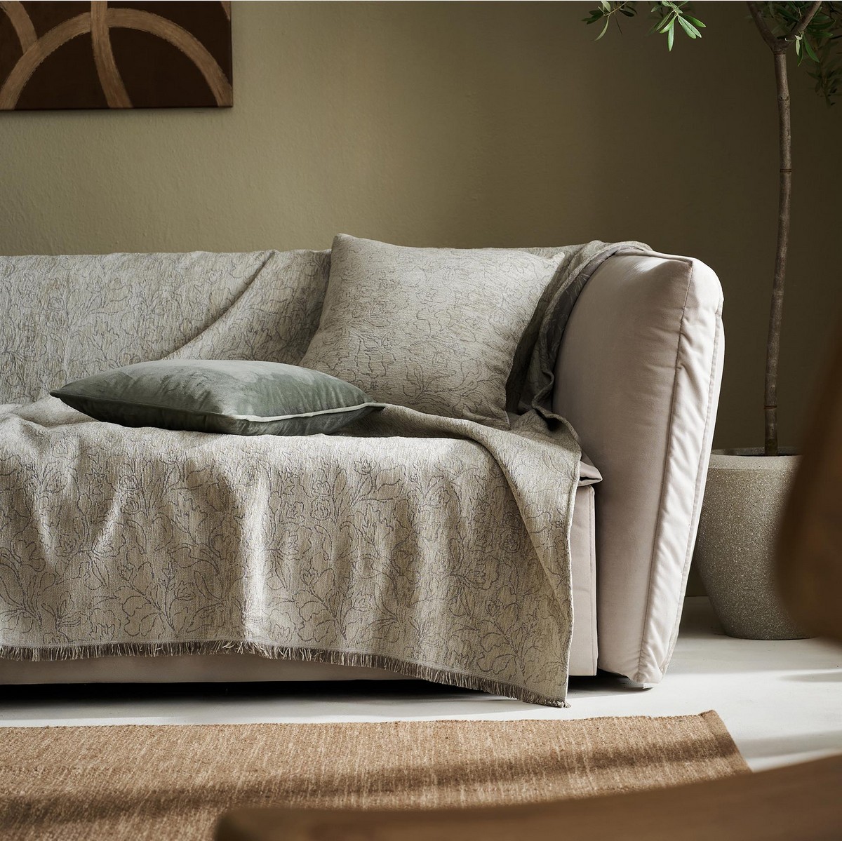 Ριχτάρι Διθέσιου 180x250cm GOFIS HOME Aradia Olive Beige 430/06
