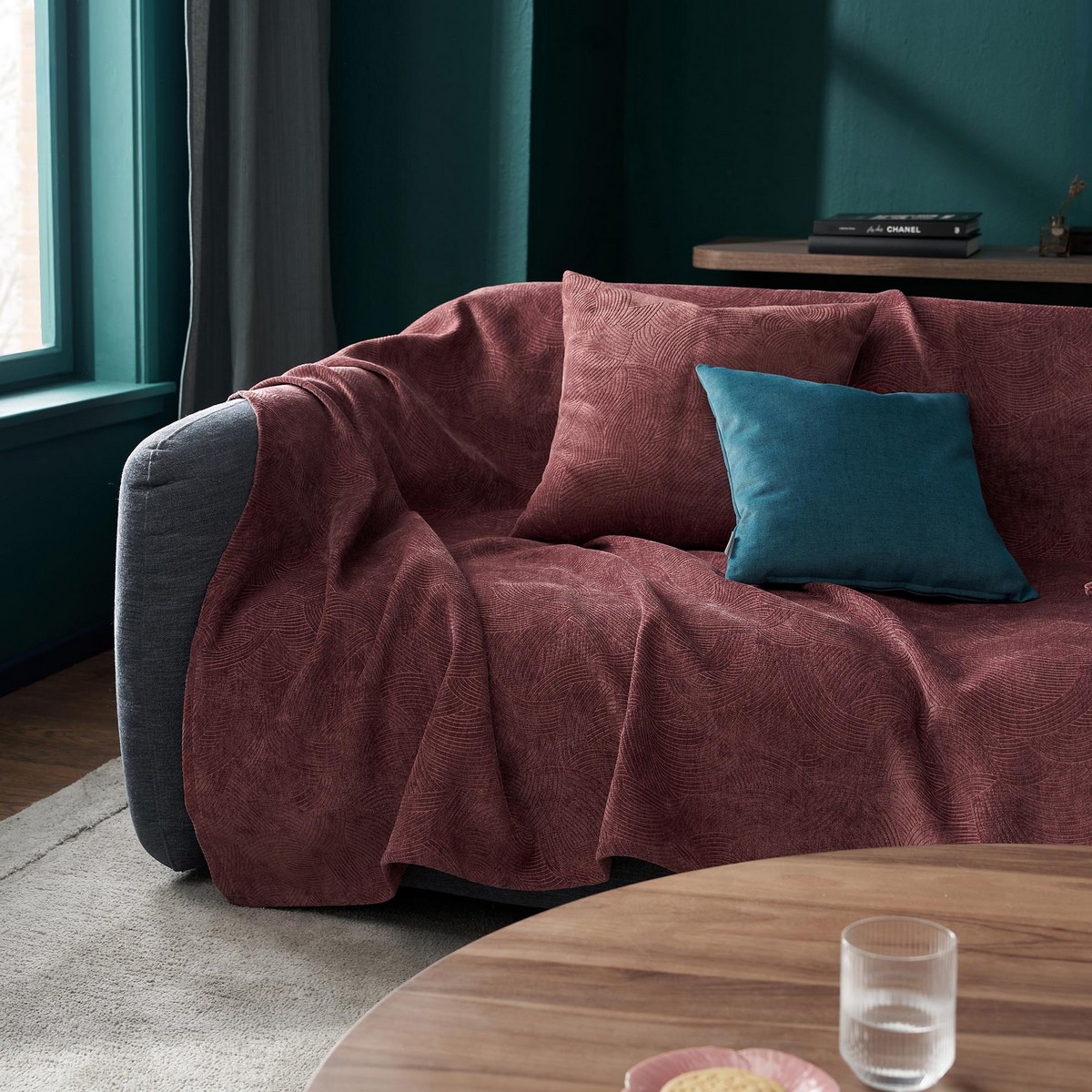 Ριχτάρι Πολυθρόνας 180x180cm GOFIS HOME Nimbus Red Wine 447/02