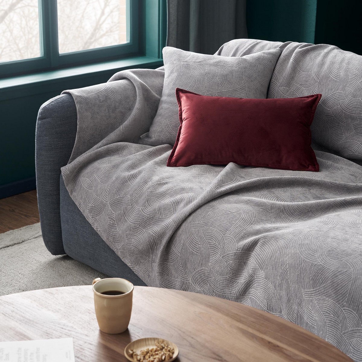 Ριχτάρι Διθέσιου 180x250cm GOFIS HOME Nimbus Opal Grey 447/15 - Image 5
