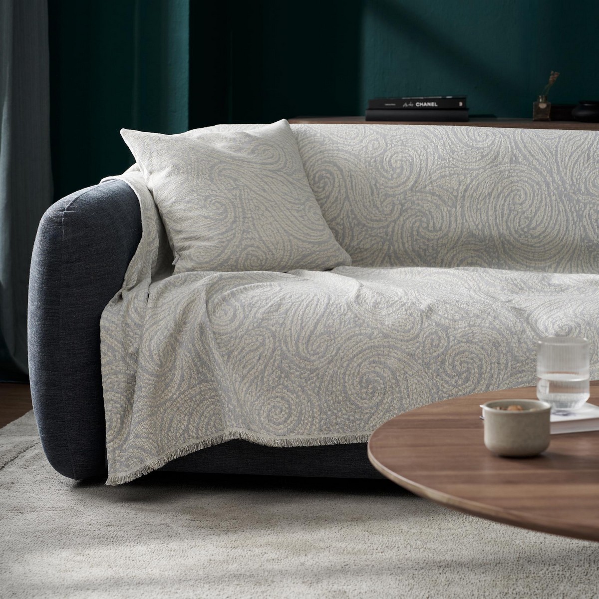 Ριχτάρι Πολυθρόνας 180x180cm GOFIS HOME Rune Silver Grey 448/15