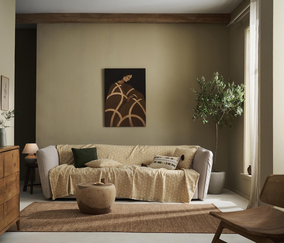 Ριχτάρι Πολυθρόνας 180x180cm GOFIS HOME Azar Gold Leaf 464/04 - Image 6