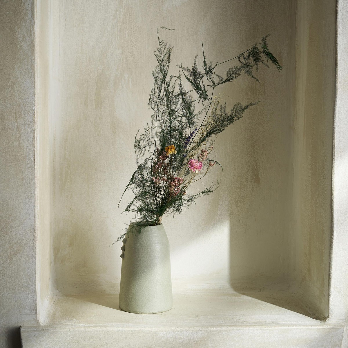 Σύνθεση με αποξηραμένα άνθη Ύψος : 65cm, 60γρ. GOFIS HOME Papaver 181